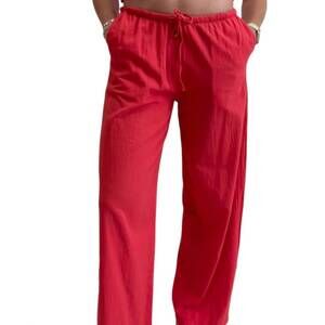 NEW LMND chiara wide leg pants in cherry